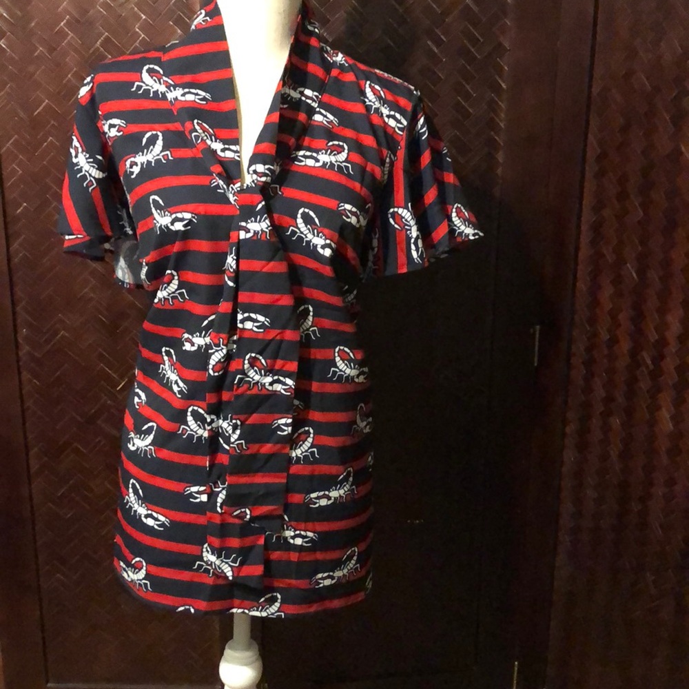 Eloquii red and blue top with scorpions, size 14